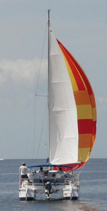 Iroquois 30 flying spinnaker.
